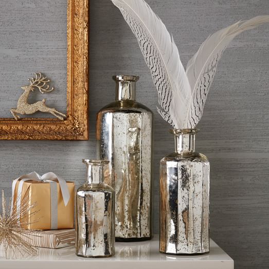 Mercury Glass Bottle Vases west elm