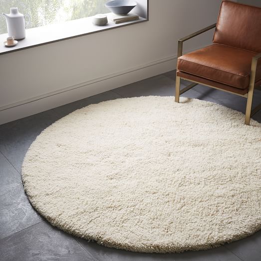 Darby Wool Shag Rug Round west elm