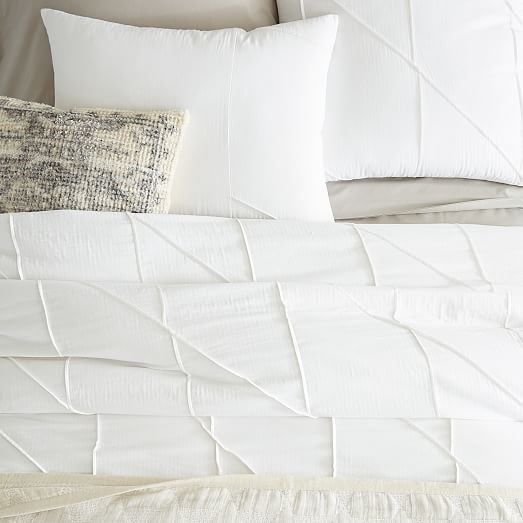 Organic Pleated Grid Bedding Look Shop By Look west elm