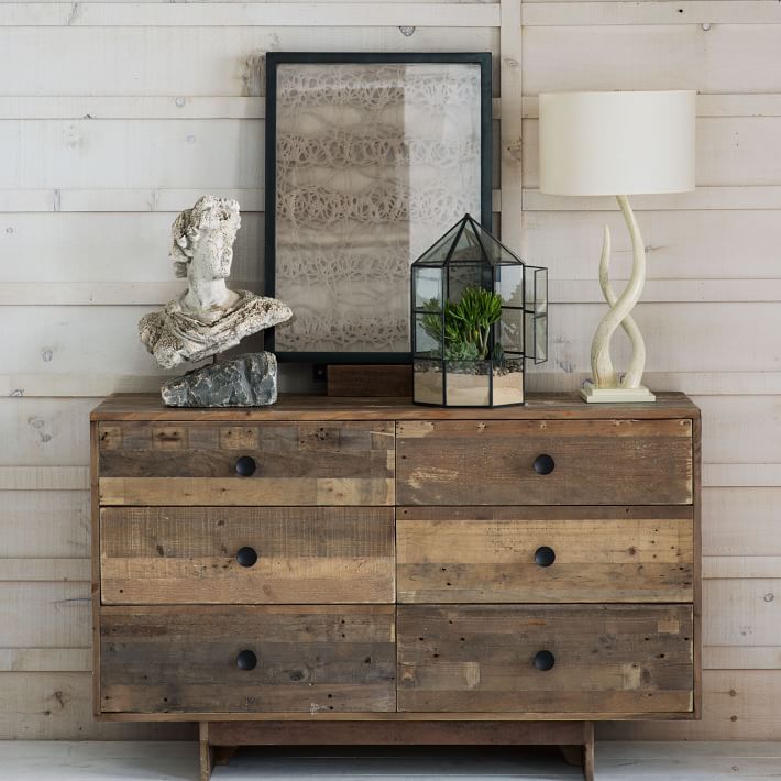emmerson® reclaimed wood 6-drawer dresser - natural | west elm