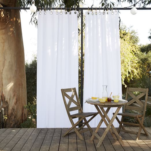 Solid Outdoor Curtain White west elm