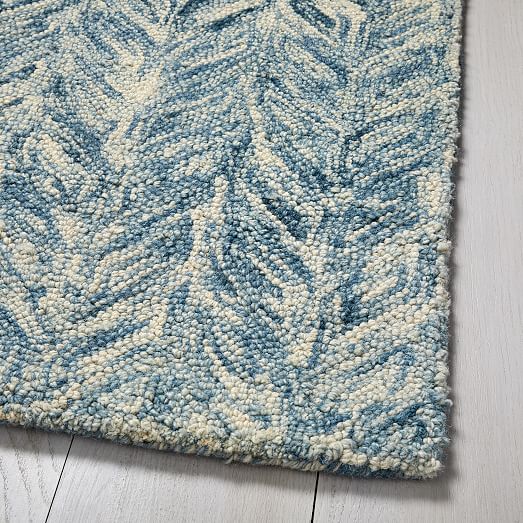 Vines Wool Rug Blue Lagoon west elm