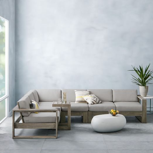 Portside Outdoor Lounge Chair Weathered Gray west elm