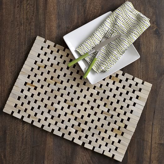 Whitewashed Wood Placemat Set west elm
