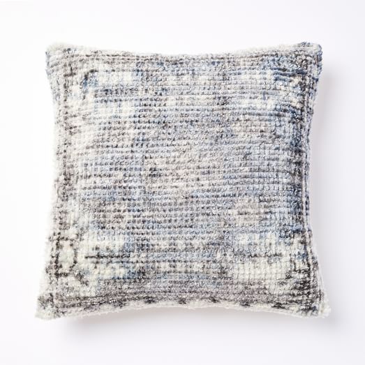 Textured Distressed Ornament Pillow Cover Midnight west elm