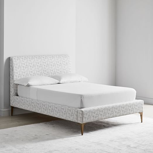 Andes Deco Upholstered Bed Simple Faces Print west elm