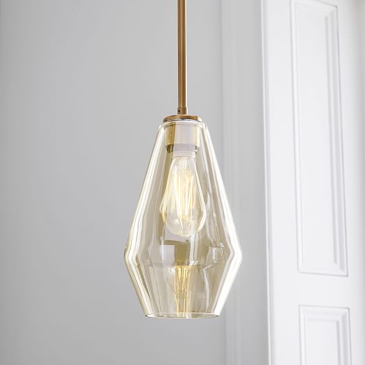 Sculptural Glass Geo Pendant Medium (Champagne) west elm