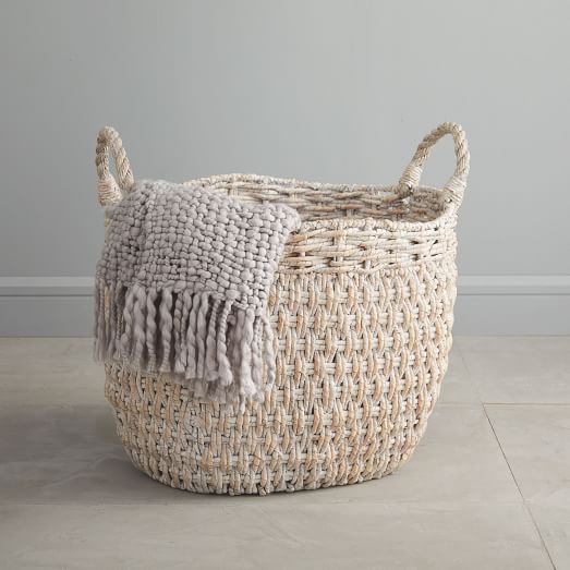 Oversized Seagrass Basket Whitewashed west elm