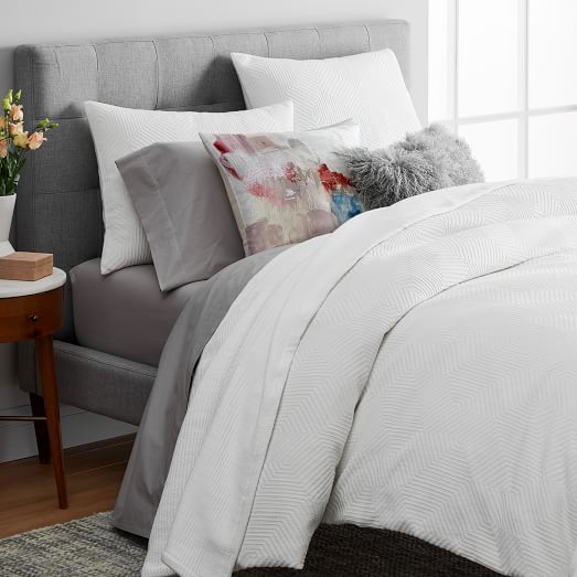 White Modern Geo Bedding Set west elm