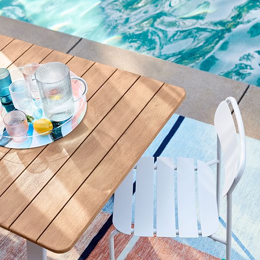 Halden Outdoor Dining Table + Benches Set Haze west elm