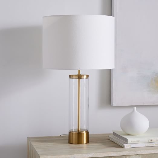 Acrylic Column Table Lamp + USB