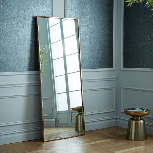 Metal Framed Floor Mirror Rose Gold west elm