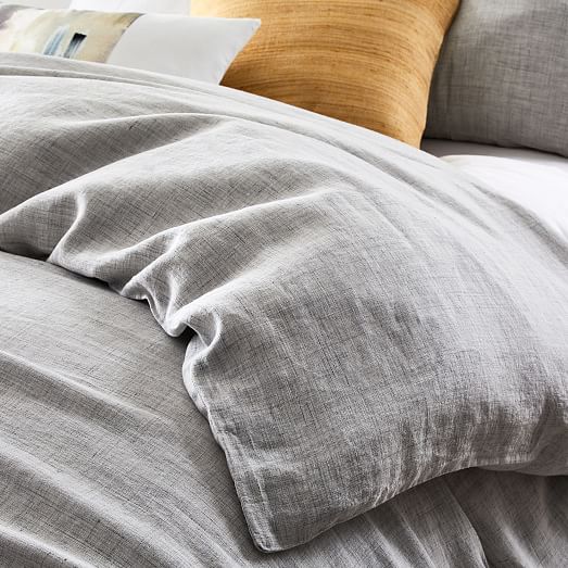 Belgian Flax Linen Fiber Dyed Duvet Cover + Shams west elm
