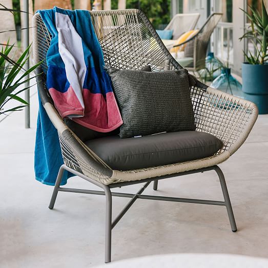 Huron Outdoor Large Lounge Chair + Cushion west elm
