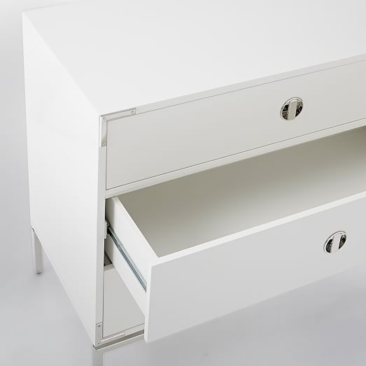 Malone Campaign 3Drawer Dresser White Lacquer west elm