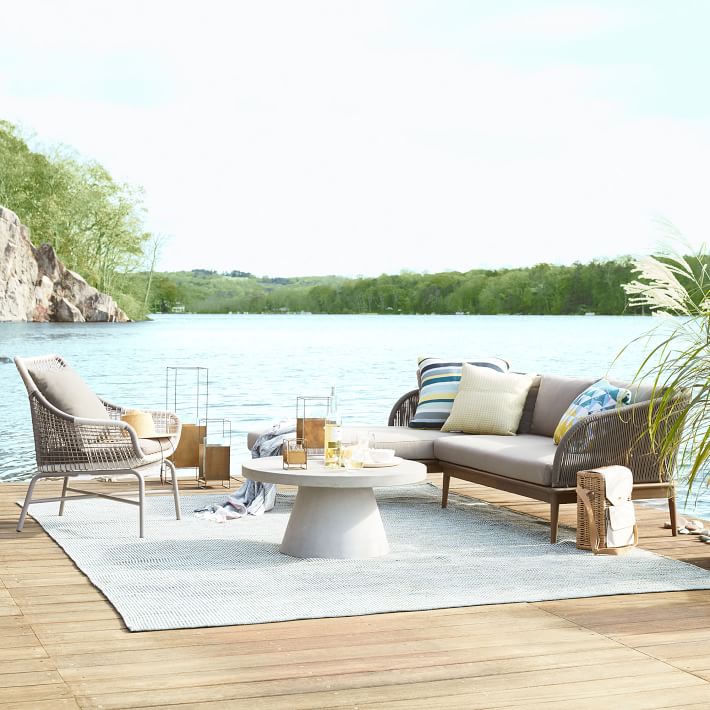 Huron Outdoor Large Lounge Chair + Cushion west elm