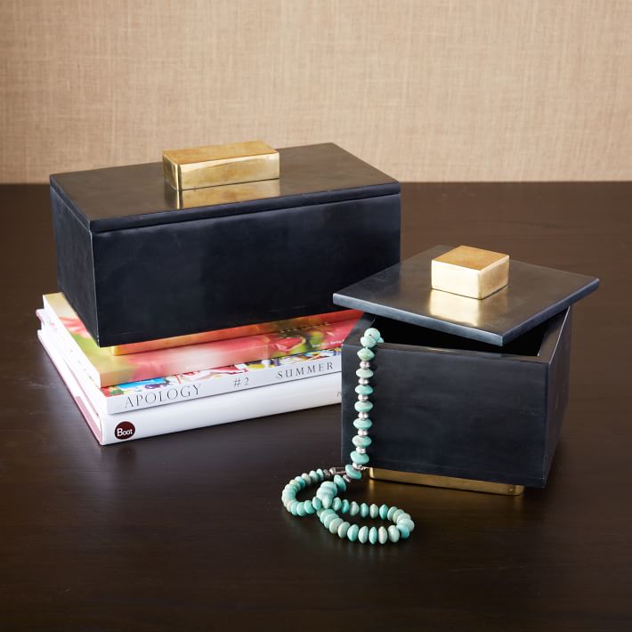 Pedestal Stone Boxes west elm
