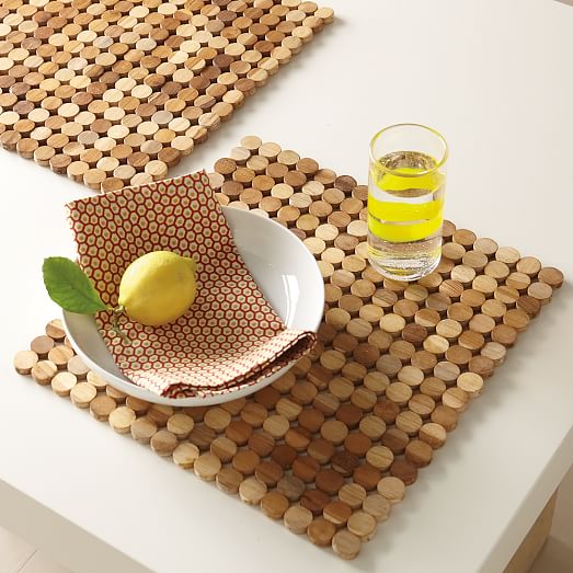 Wood Tile Placemat Set west elm