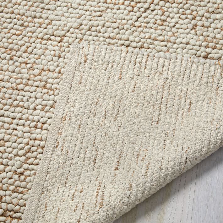 Mini Pebble Wool Jute Rug Natural/Ivory west elm