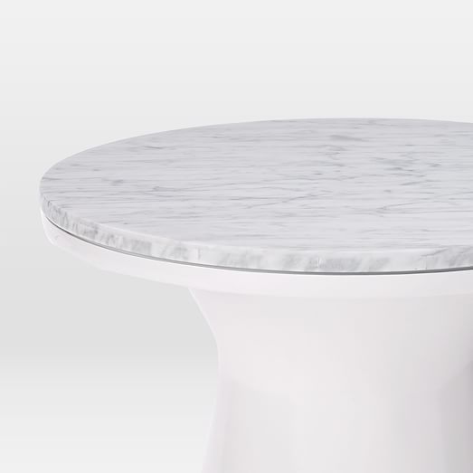 Marble Topped Pedestal Side Table White Marble/White west elm