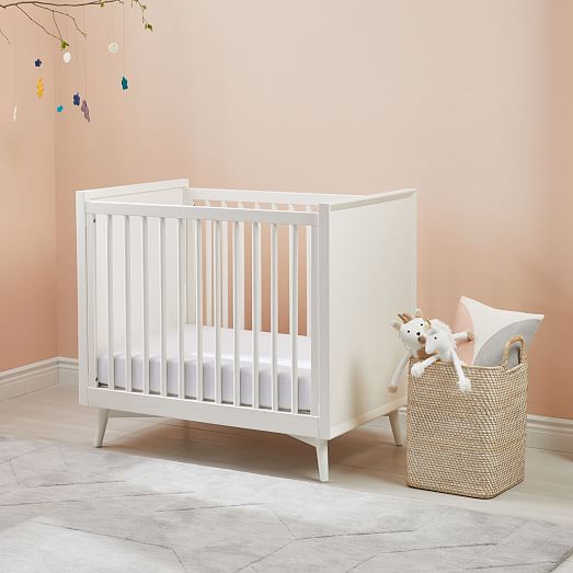MidCentury Mini Baby Crib + Mattress Set White west elm
