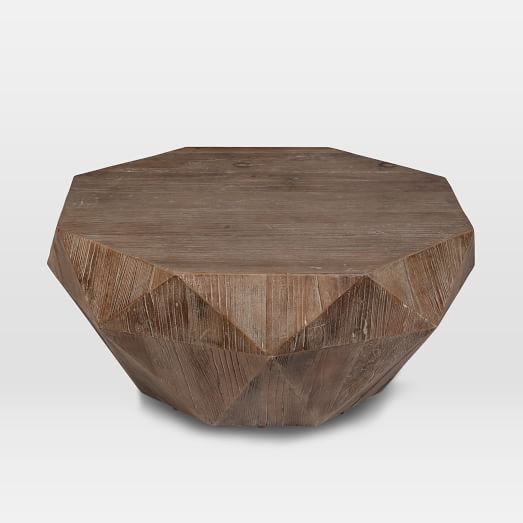 Reclaimed Wood Faceted Coffee Table West Elm
