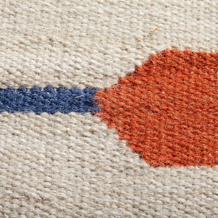 Phoenix Wool Dhurrie Rug Regal Blue west elm