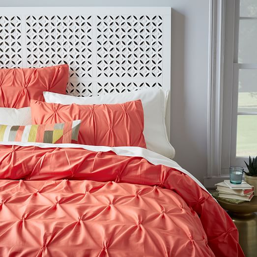 Organic Cotton Pintuck Duvet Cover + Shams west elm
