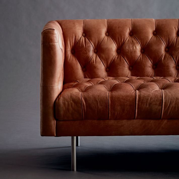 Modern Chesterfield Leather Sofa (79") | west elm
