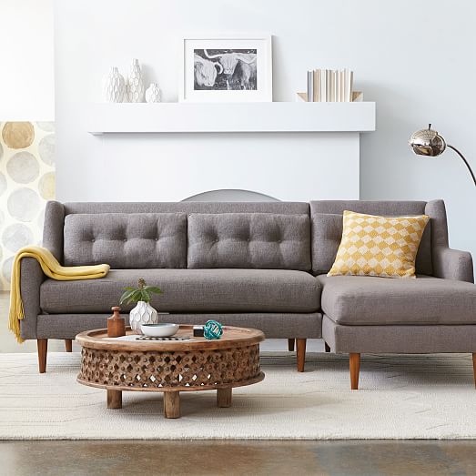 Crosby Mid-Century 2-Piece Chaise Sectional | west elm