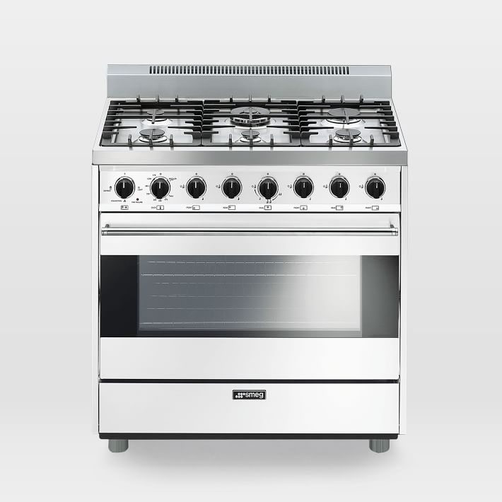 Smeg Stove, Dual Fuel, Stainless Steel, 36" west elm