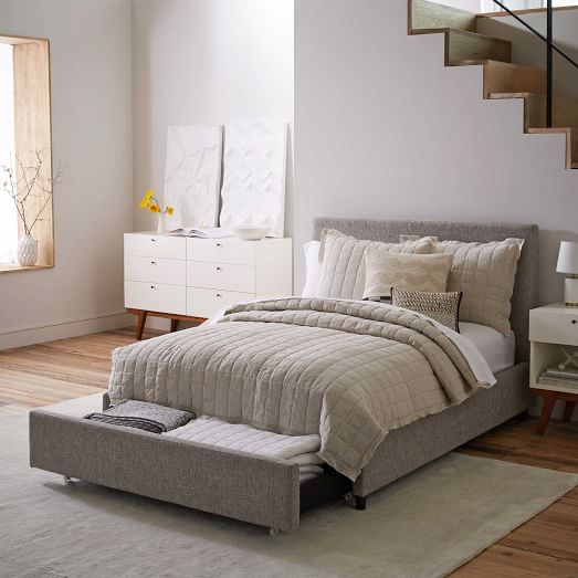 Contemporary Upholstered Storage Bed west elm