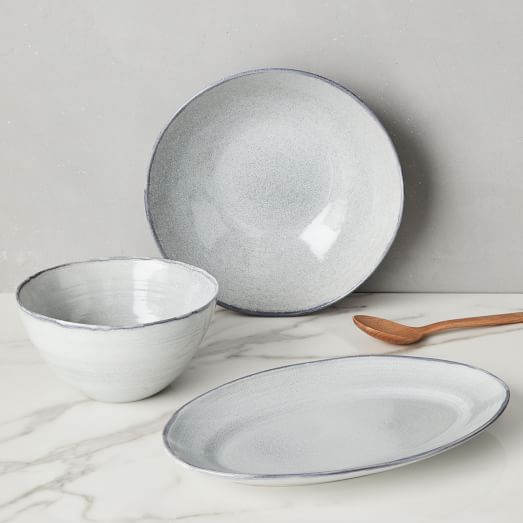 Reactive Gray Speckle Serveware