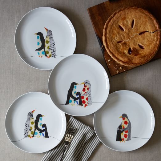 Penguin Friends Dessert Plates west elm
