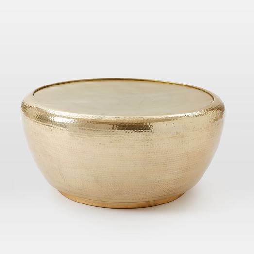 Hammered Metal Drum Coffee Table west elm
