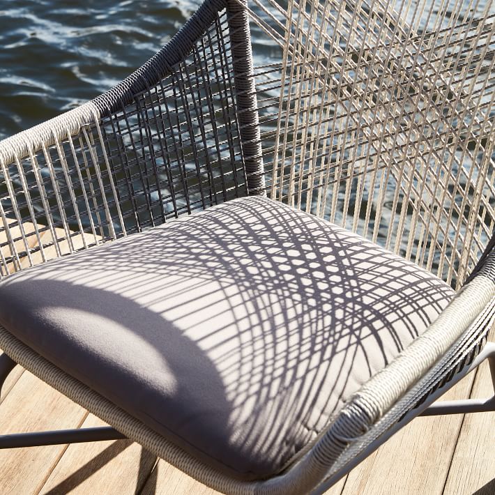 Huron Outdoor Small Lounge Chair + Cushion Gray west elm