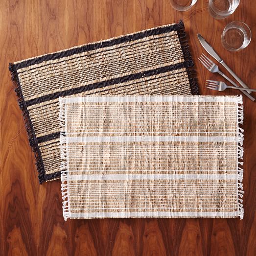 Striped Natural Placemat Set west elm