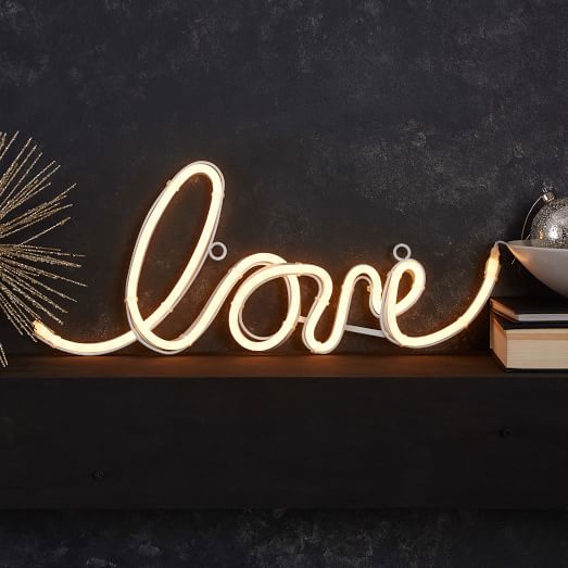 LED LightUp Word Objects Love west elm