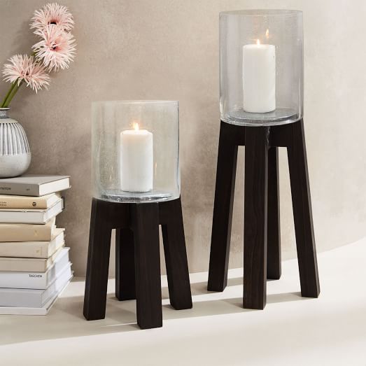 Wood Leg Pillar Candleholders west elm