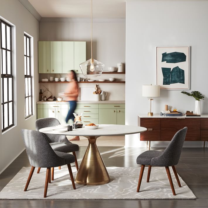 Mid Century Upholstered Dining Chair - Pecan | west elm