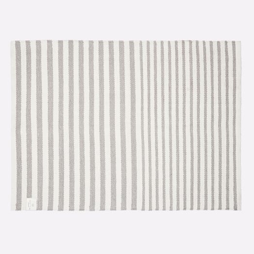 Quiet Town Ojai Cotton Kilim Bath Rug Storm west elm