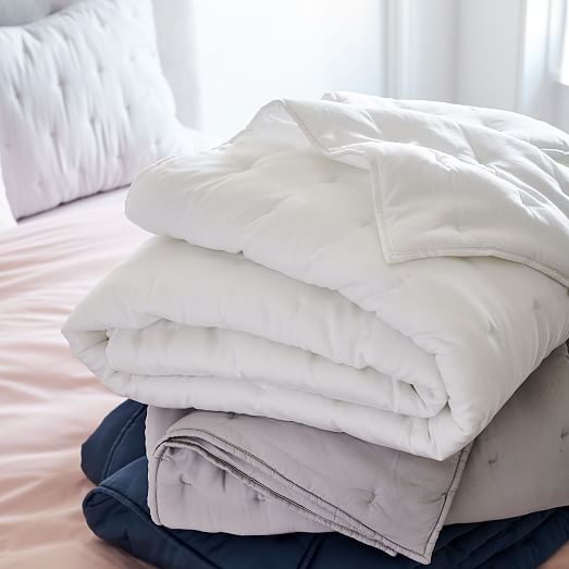 TENCEL™ Crescent Stitch Quilt, Euro Sham, Stone White west elm