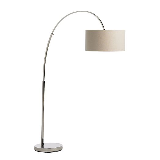 Overarching Linen Shade Floor Lamp Polished Nickel west elm