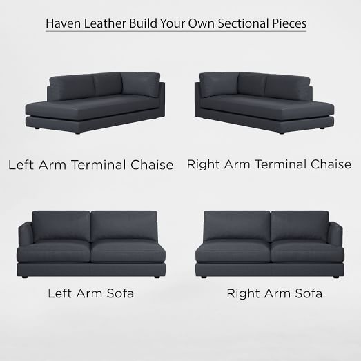 build your own - haven leather sectional pieces