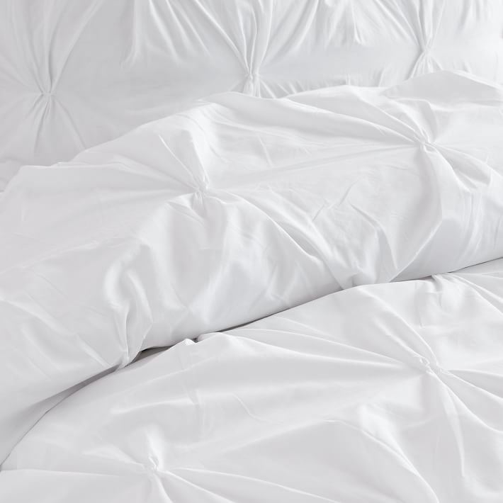 Organic Cotton Pintuck Duvet Cover + Shams White west elm