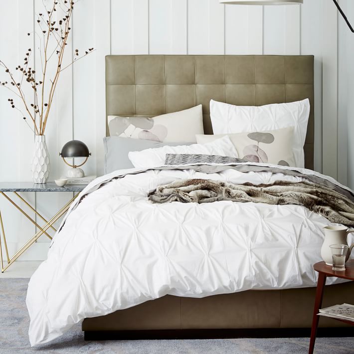 Organic Cotton Pintuck Duvet Cover + Shams White west elm