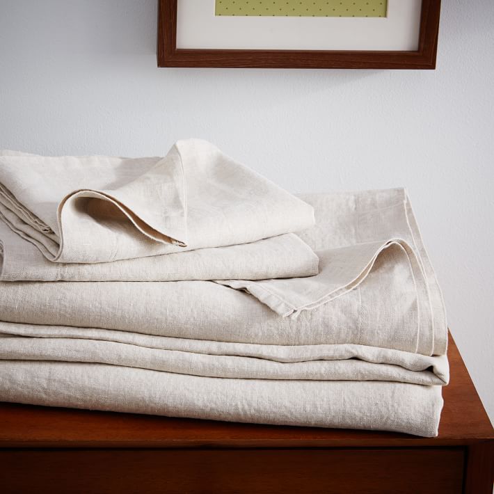 Belgian Flax Linen Sheet Set Natural west elm