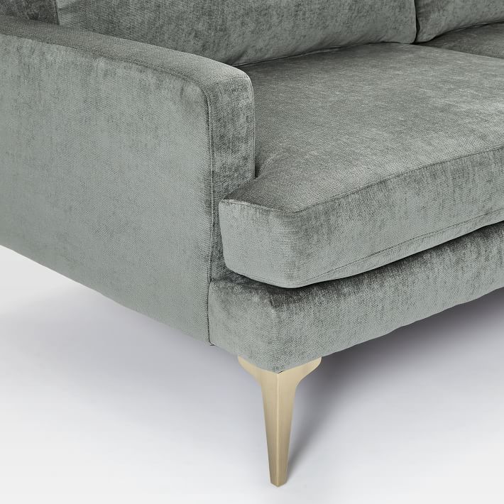 Andes Grand Sofa, Poly, Distressed Velvet, Mineral Gray, Dark Pewter