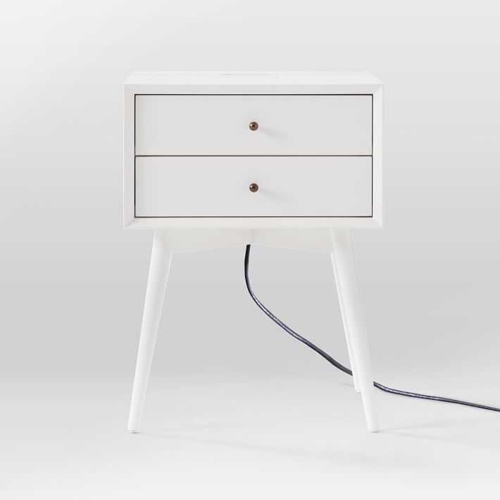 MidCentury Charging Nightstand White west elm