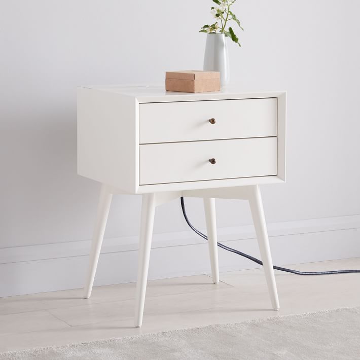MidCentury Charging Nightstand White west elm
